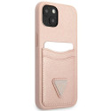 Kryt Guess Saffiano Triangle iPhone 13 mini růžová
