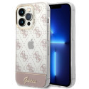 Kryt Guess 4G Pattern Script pro iPhone 14 Pro - pink