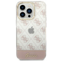 Kryt Guess 4G Pattern Script pro iPhone 14 Pro - pink