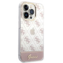 Kryt Guess 4G Pattern Script pro iPhone 14 Pro - pink