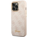Kryt Guess 4G VINTAGE GOLD LOGO pro iPhone 14 Pro pink