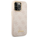 Kryt Guess 4G VINTAGE GOLD LOGO pro iPhone 14 Pro pink