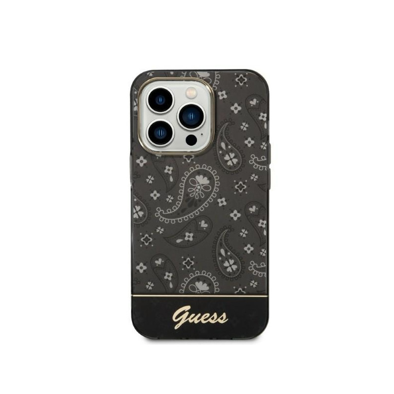 Kryt Guess BANDANA PAISLEY pro iPhone 14 Pro - černý