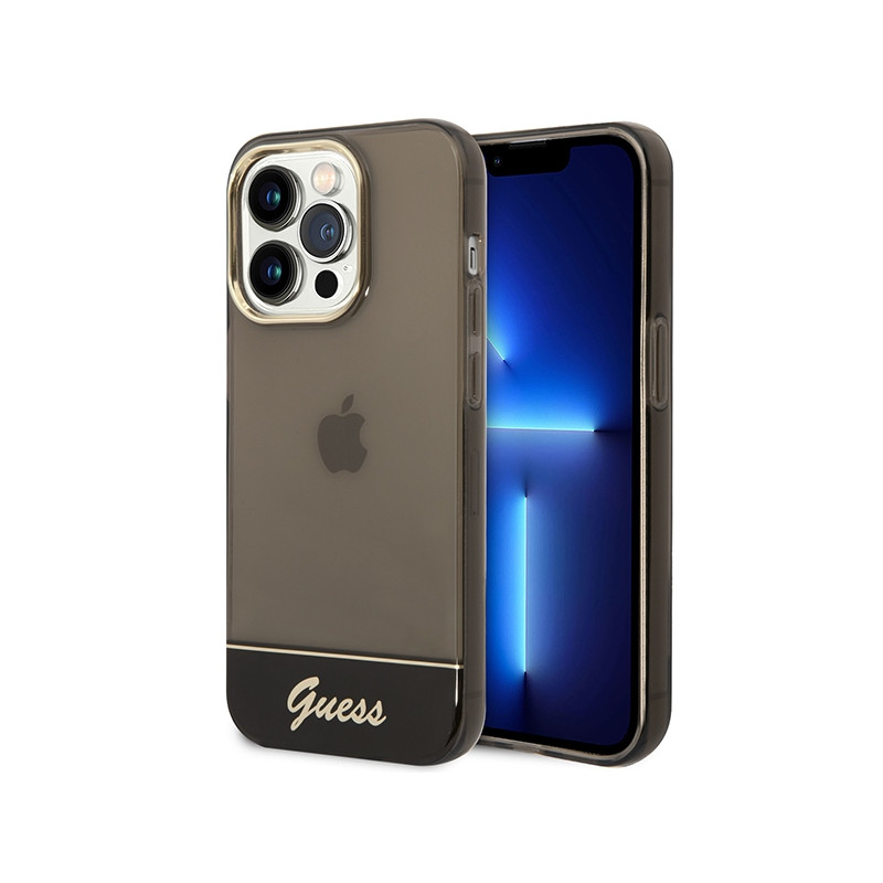 Kryt Guess GUHCP14LHGCOK pro iPhone 14 Pro - black / black hardcase translucent
