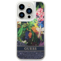Kryt GUESS Flower Liquid Glitter pro iPhone 14 Pro