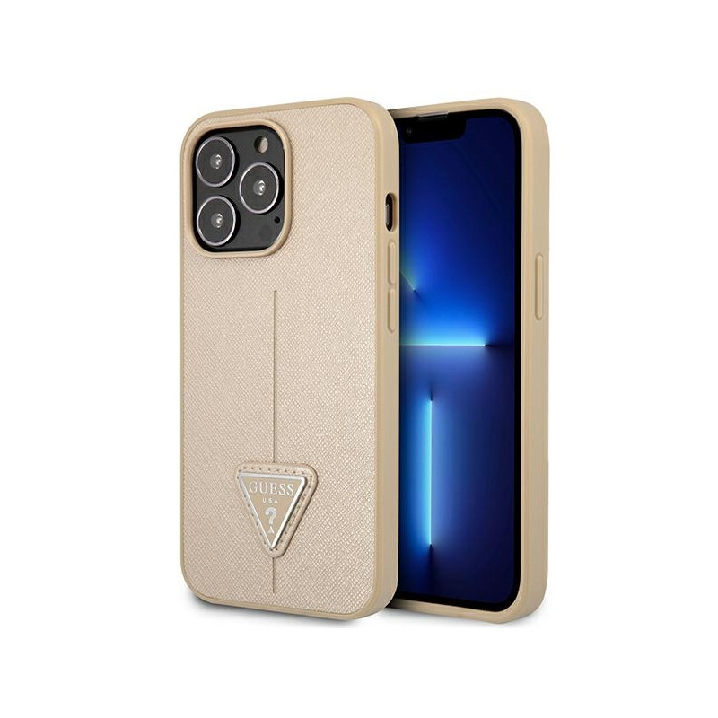 Kryt Guess GUHCP14LPSATLE pro iPhone 14 Pro - beige/bežová