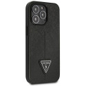 Kryt Guess SaffianoTriangle Logo pro iPhone 14 Pro černý