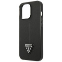 Kryt Guess SaffianoTriangle Logo pro iPhone 14 Pro černý