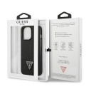 Kryt Guess SaffianoTriangle Logo pro iPhone 14 Pro černý