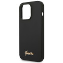 Kryt Guess SILICONE Vintage Gold pro iPhone 14 Pro - černý