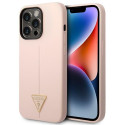 Kryt Guess SILICONE TRIANGLE pro iPhone 14 Pro - růžová