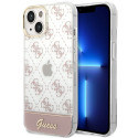 Kryt Guess 4G Pattern Script pro iPhone 14 Plus - růžová