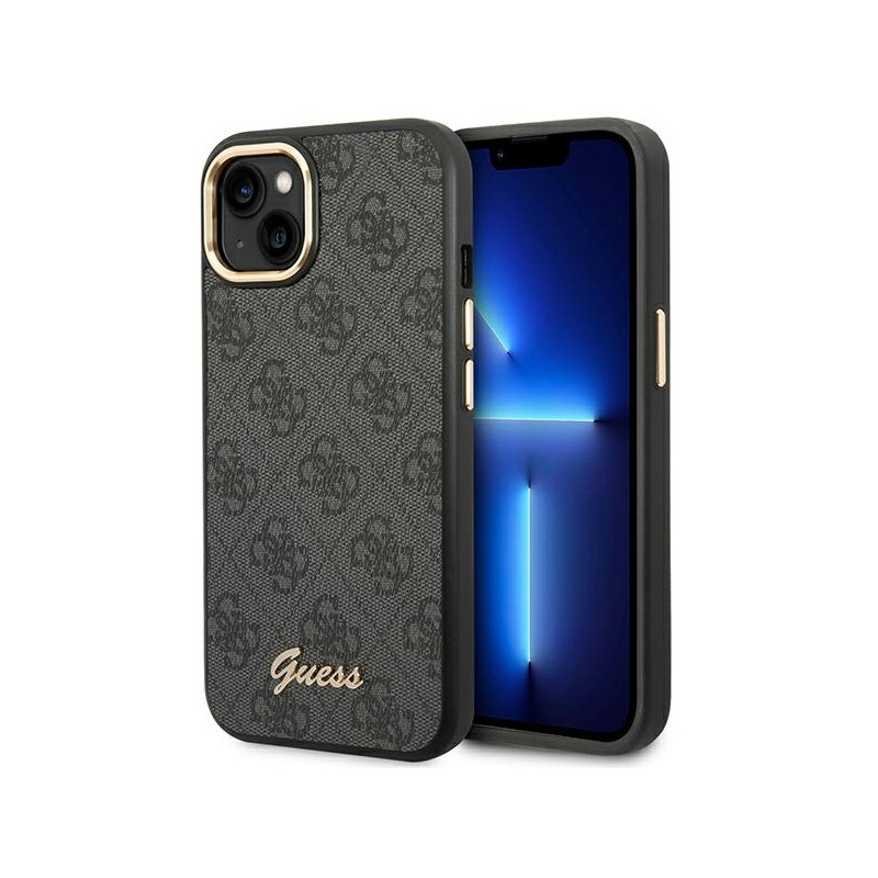Kryt Guess 4G Vintage Gold Logo pro iPhone 14 Plus - black/black