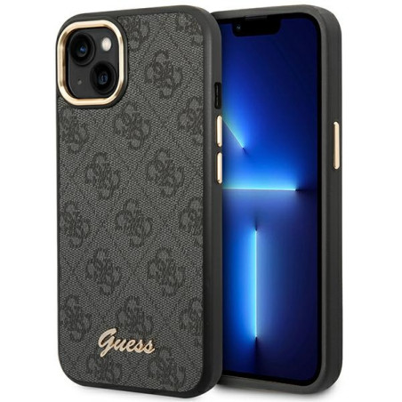 Kryt Guess 4G Vintage Gold Logo iPhone 14 Plus - black