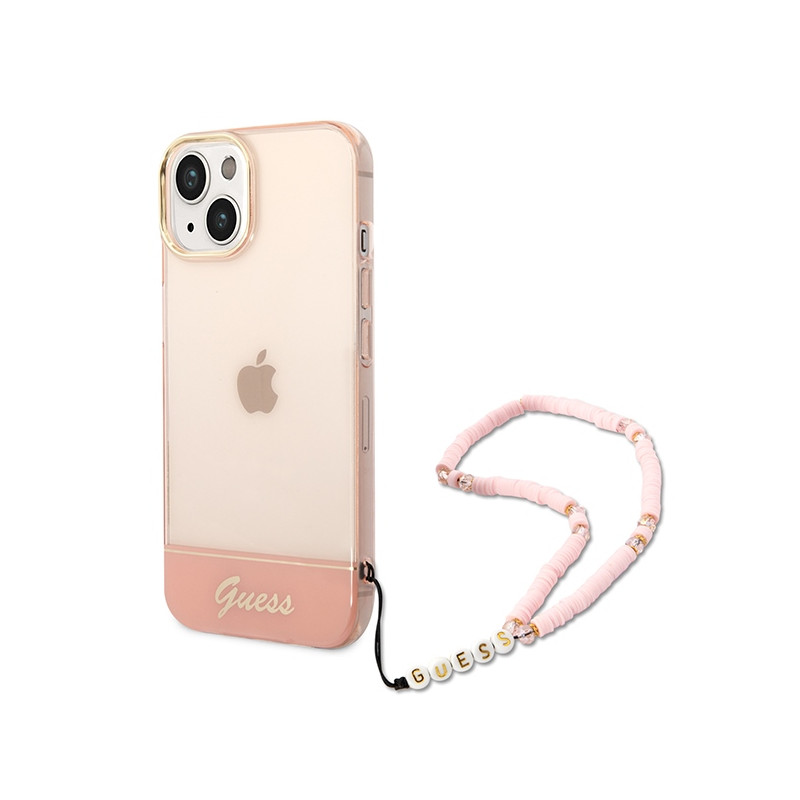 Kryt Guess GUHCP14MHGCOHP pro iPhone 14 Plus - pink/pink průsvitný