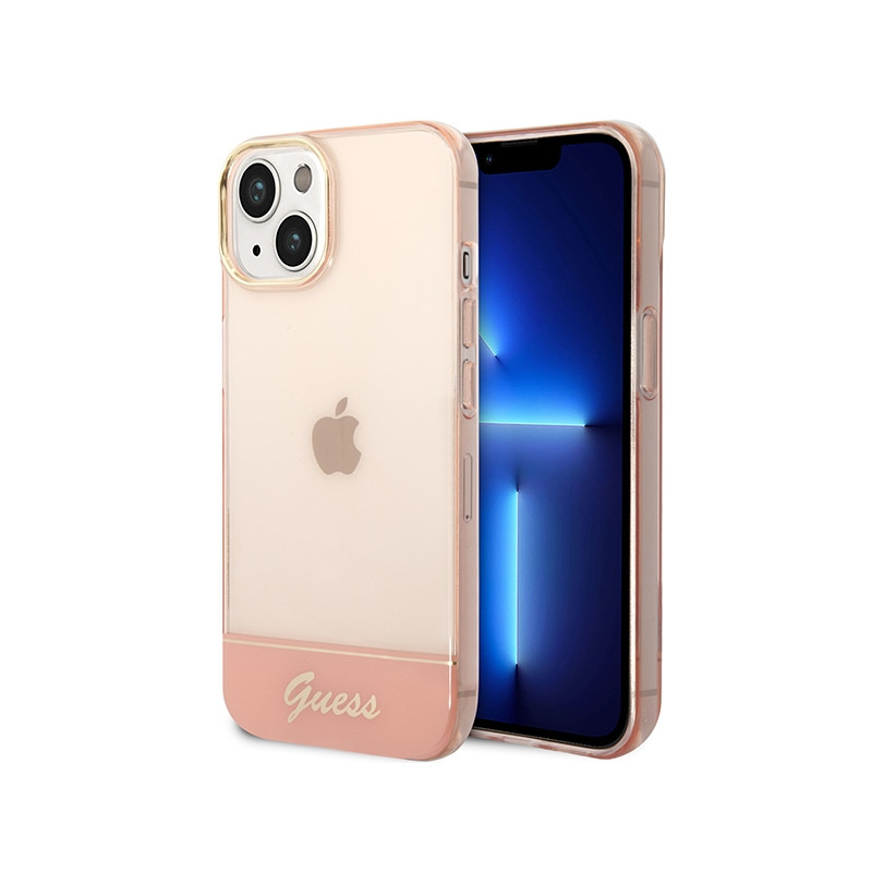 Kryt Guess GUHCP14MHGCOP pro iPhone 14 Plus - pink / růžové průsvitné hardcase