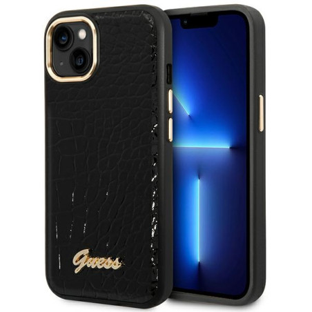 Kryt GUESS Croco Collection iPhone 14 Plus black/black
