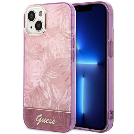 Kryt GUESS Jungle Collection iPhone 14 Plus pink