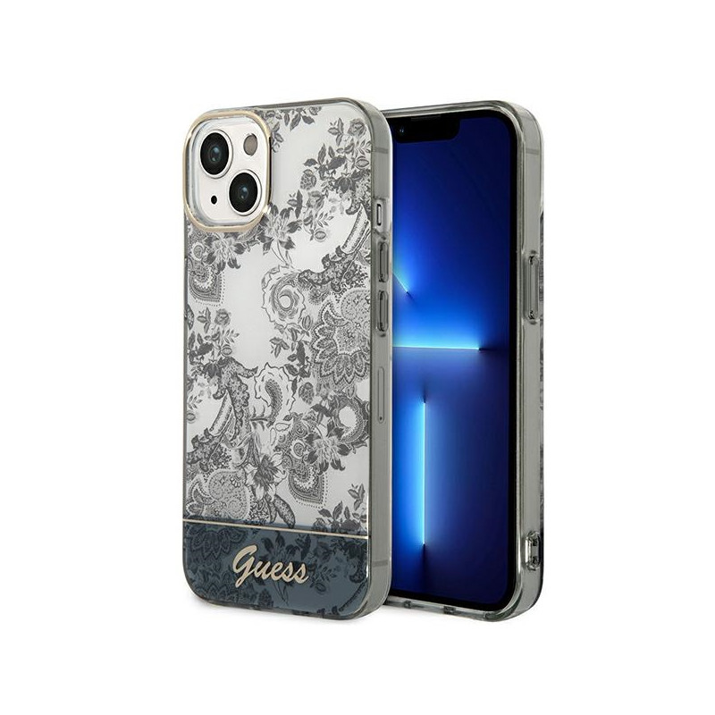 Kryt Guess GUHCP14MHGPLHG pro iPhone 14 Plus - gray / gray hardcase (Porcelain Collection)