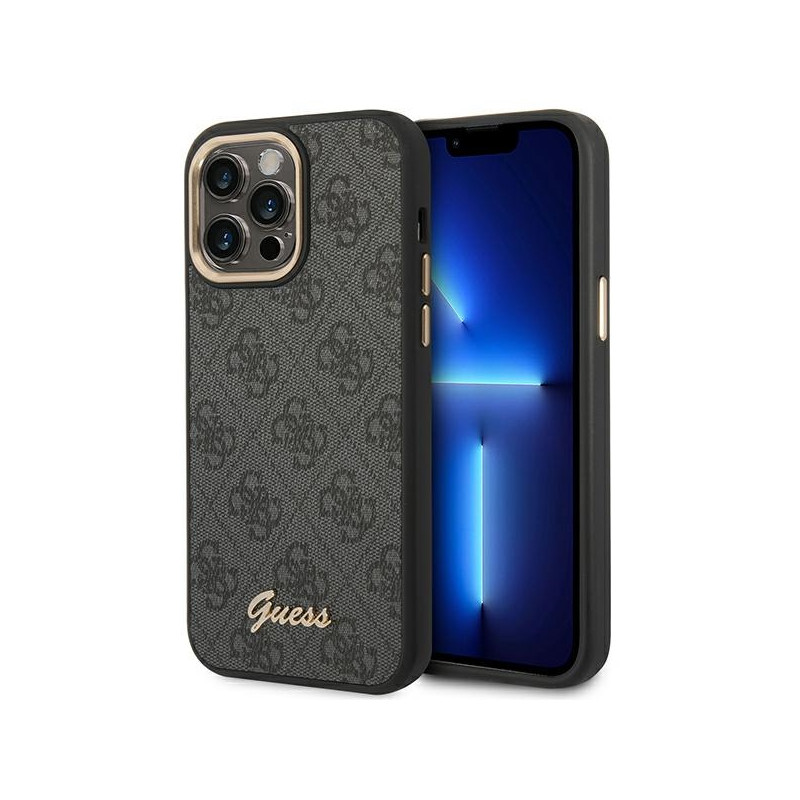 Kryt Guess 4G VINTAGE GOLD LOGO pro iPhone 14 Pro Max - černá