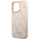 Kryt Guess 4G Vintage Gold Logo pro iPhone 14 Pro Max - růžový