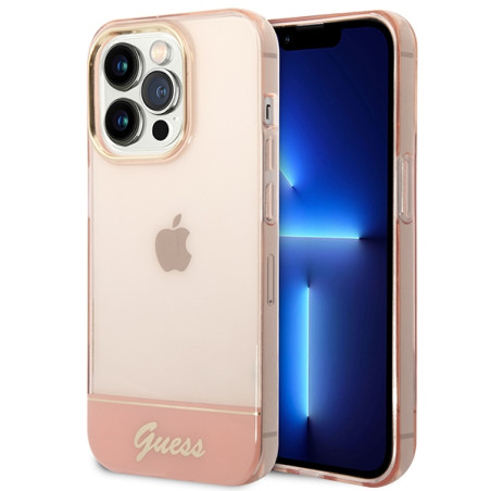 Kryt Guess TRANSLUCENT iPhone 14 Pro Max – růžová