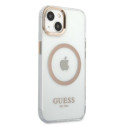 Kryt Guess GUHMP13MHTRMD iPhone 13 Metal Outline Magsafe - zlatá