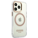 Kryt GUESS Metal Outline Magsafe iPhone 13 Pro Max - zlatá