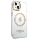 Kryt Guess Metal Outline Magsafe iPhone 14 Plus gold