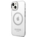 Kryt Guess Metal Outline Magsafe pro iPhone 14 Plus - stříbrná