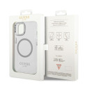 Kryt Guess Metal Outline Magsafe pro iPhone 14 Plus - stříbrná