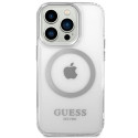 Kryt Guess Metal Outline Magsafe iPhone 14 Pro Max - stříbrná