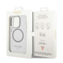 Kryt Guess Metal Outline Magsafe iPhone 14 Pro Max - stříbrná