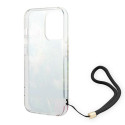 Kryt Guess Flower Strap pro iPhone 14 Pro modrá
