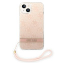 Kryt Guess 4G Print Strap iPhone 14 Plus pink