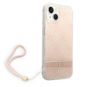 Kryt Guess 4G Print Strap iPhone 14 Plus pink