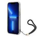 Kryt Guess Flower Strap pro iPhone 14 modrá
