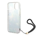 Kryt Guess Flower Strap pro iPhone 14 modrá