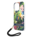 Kryt Guess Flower Strap pro iPhone 14 Pro Max - blue