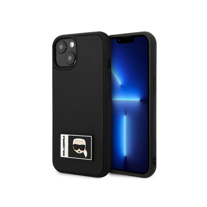Kryt Karl Lagerfeld KLHCP13S3DKPK pro iPhone 13 mini - black/black hardcase ikonik patch