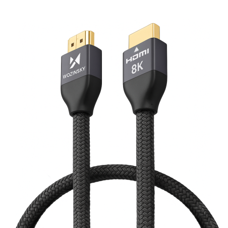 Kabel Wozinsky HDMI 2.1 8K 60 Hz 48 Gbps / 4K 120 Hz / 2K 144 Hz 1 m (WHDMI-10) - stříbrný