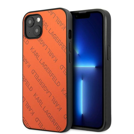 Kryt Karl Lagerfeld KLHCP13SPTLO pro iPhone 13 mini - oranžová