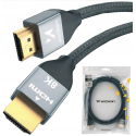 Wozinsky HDMI 2.1 Cable 8K 60 Hz 48 Gbps / 4K 120 Hz / 2K 144 Hz 3 m Silver (WHDMI-30)