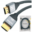Wozinsky HDMI 2.1 Cable 8K 60 Hz 48 Gbps / 4K 120 Hz / 2K 144 Hz 5 m Silver (WHDMI-50)