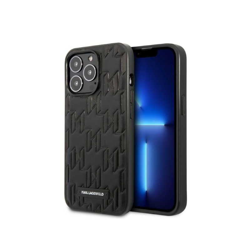 Pouzdro Karl Lagerfeld MONOGRAM PLAQUE pro iPhone 13 Pro Max - černé