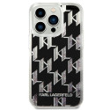 Kryt Karl Lagerfeld Liquid Glitter Monogram iPhone 14 Pro black