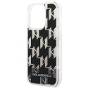 Kryt Karl Lagerfeld Liquid Glitter Monogram iPhone 14 Pro black