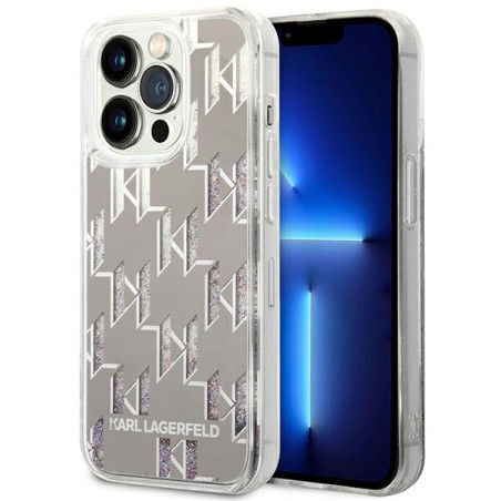 Kryt Karl Lagerfeld KLHCP14LLMNMS iPhone 14 Pro - stříbrný