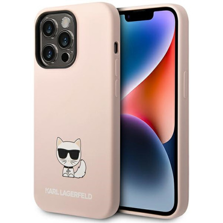 Kryt Karl Lagerfeld KLHCP14LSLCTPI pro iPhone 14 Pro light pink