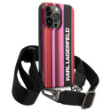 Kryt Karl Lagerfeld COLOR STRIPES pro iPhone 14 Pro - růžový